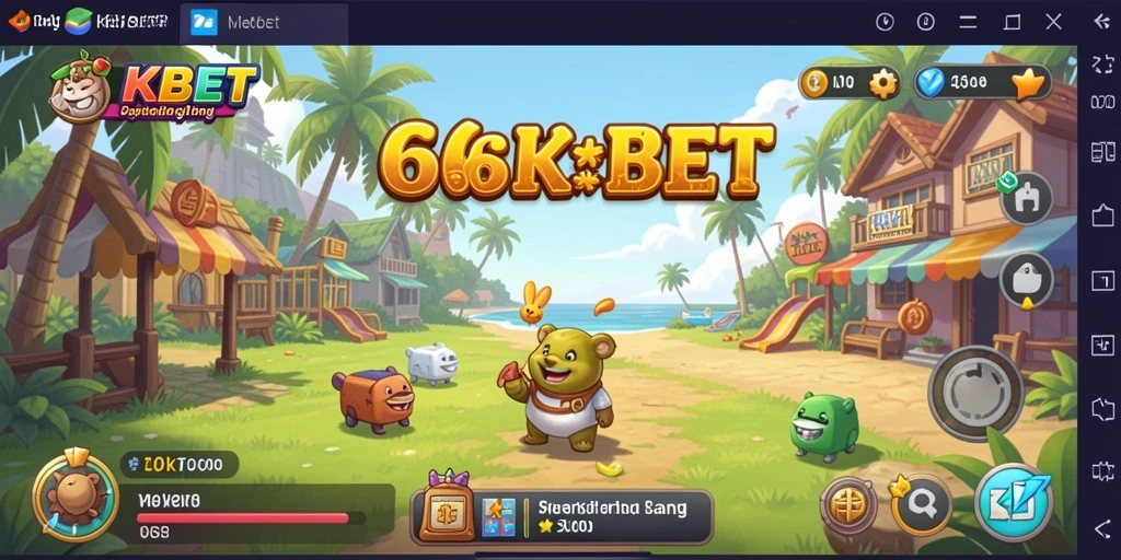 Tampilan gameplay 66KBET yang ceria dan menghibur.