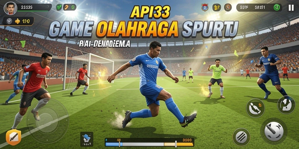 Menampilkan aksi seru di lapangan olahraga dalam API33.