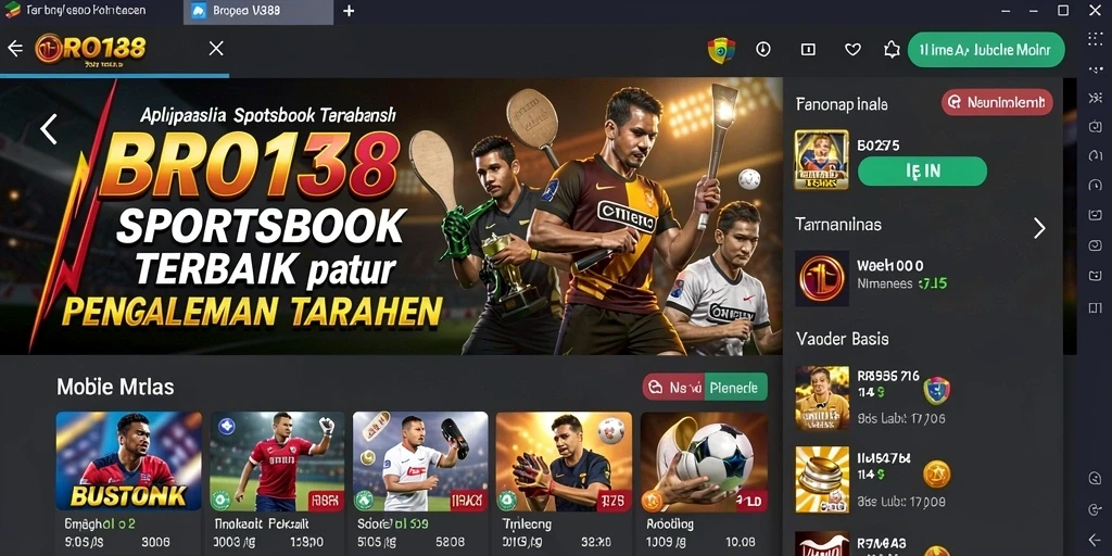 Tampilan gameplay Sportsbook BRO138 dengan fitur taruhan langsung.