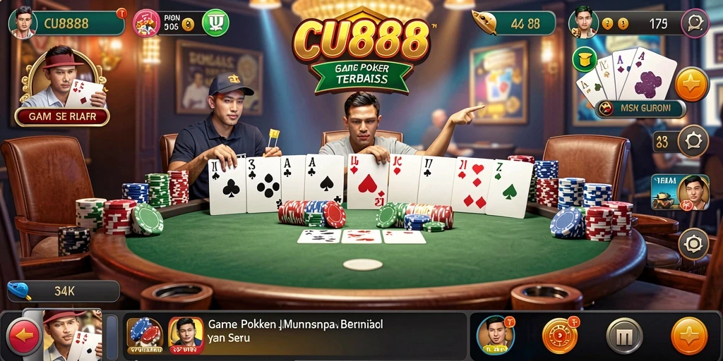 Tampilan gameplay seru di CU888 saat bermain Poker.