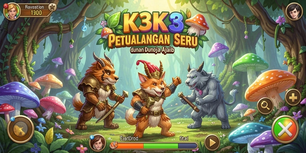 Tampilan gameplay K3K3 yang menawan dan penuh petualangan.