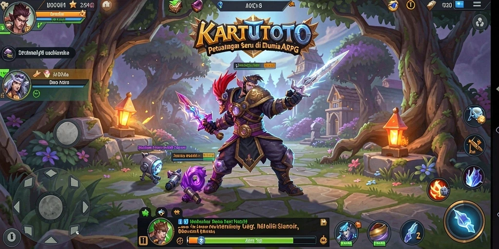 Gameplay KARTUTOTO yang dinamis dan menarik saat pertarungan.