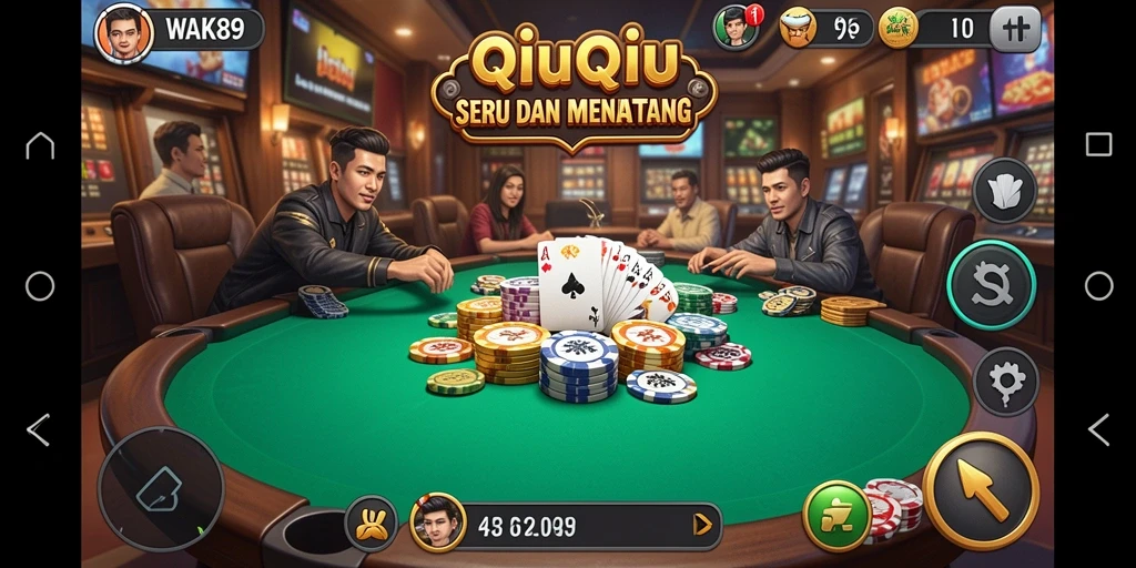 Tampilan gameplay seru dari WAK89 dalam permainan QiuQiu.