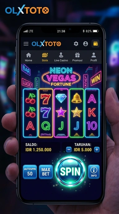 Tampilan utama aplikasi olxtoto yang menarik.